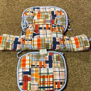 Carousel Designs Cushioned Plaid High Chair Cover.